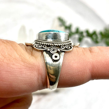 Boho Style Turquoise oval ring s.8 KRGJ2775 - Nature's Magick