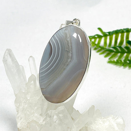 Botswana Agate oval pendant KPGJ3565 - Nature's Magick