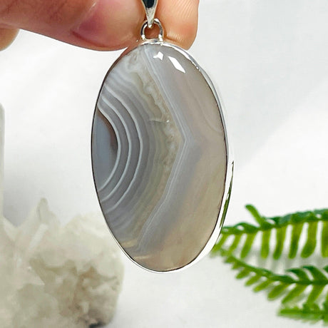 Botswana Agate oval pendant KPGJ3565 - Nature's Magick