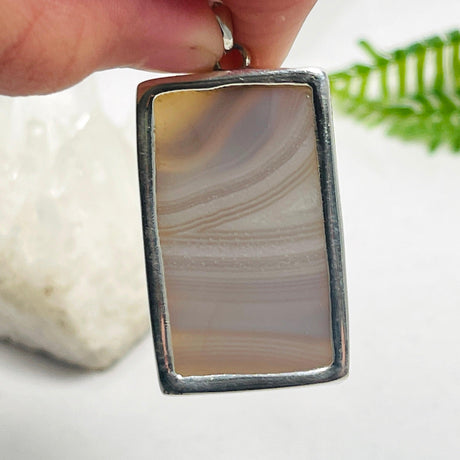 Botswana Agate rectangle pendant KPGJ3570 - Nature's Magick