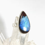 Boulder Opal Teardrop Cabochon Ring Size 9 PRGJ1035