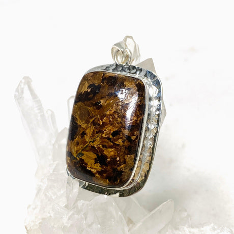 Bronzite Rectangular Pendant in a Hammered Setting KPGJ4438 - Nature's Magick