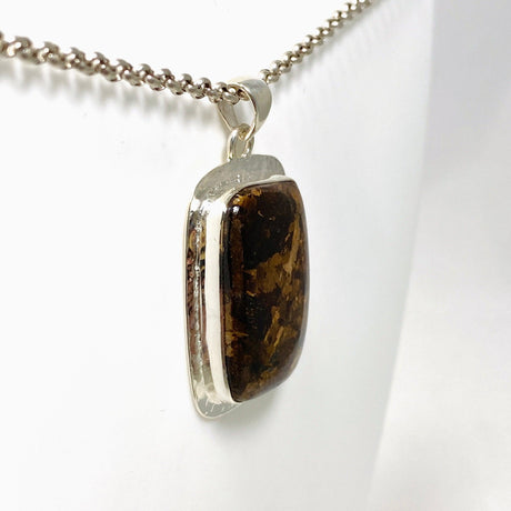 Bronzite Rectangular Pendant in a Hammered Setting KPGJ4438 - Nature's Magick