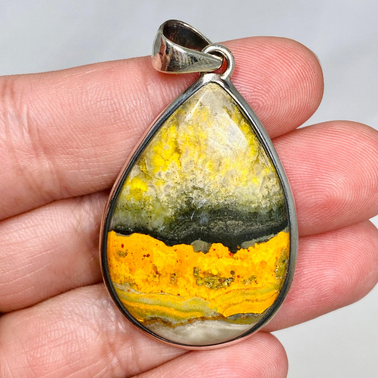 Bumblebee Jasper Teardrop Pendant PPGJ660 - Nature's Magick