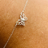 Sterling Silver Butterfly Anklet – Adjustable 23–26cm