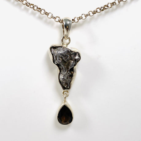 Campo Del Cielo Meteorite and Smokey Quartz Pendant PPGJ638 - Nature's Magick