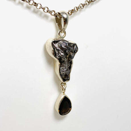 Campo Del Cielo Meteorite and Smokey Quartz Pendant PPGJ638 - Nature's Magick