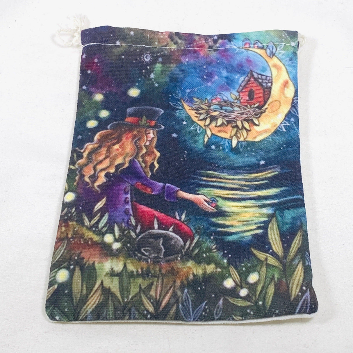Canvas Drawstring Bag for Tarot Cards - Night - Nature's Magick