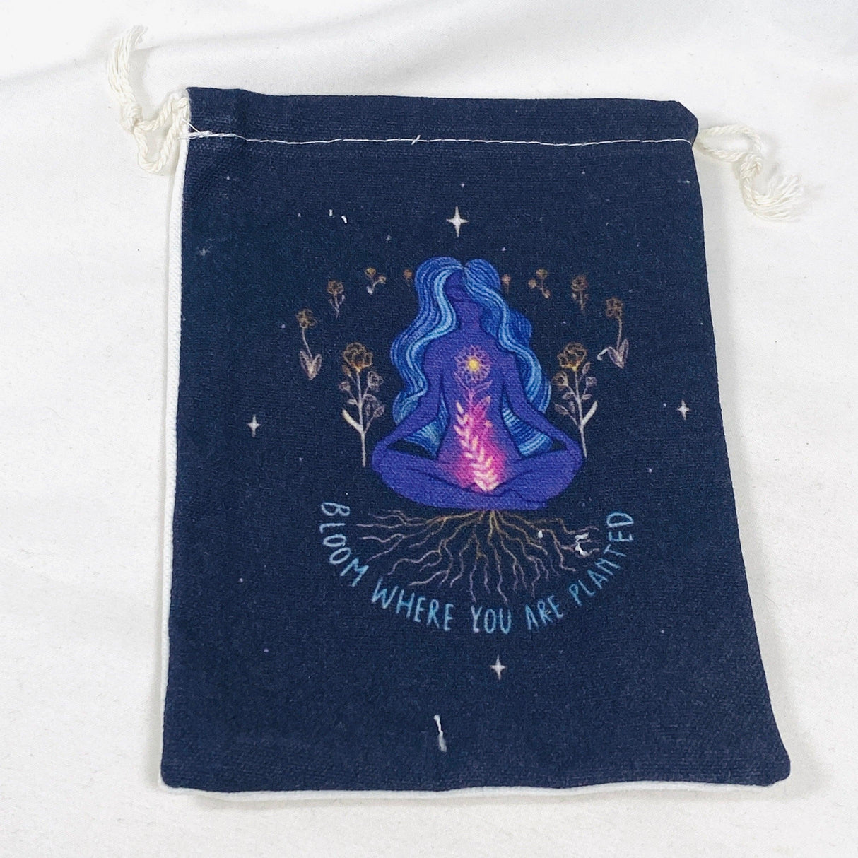 Canvas Drawstring Bag for Tarot Cards - Women Bloom - Nature's Magick