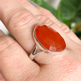 Carnelian Freeform Faceted Ring Size 11 KRGJ3340