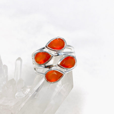 Carnelian Multi-stone Faceted Teardrop Ring R3815 - Nature's Magick