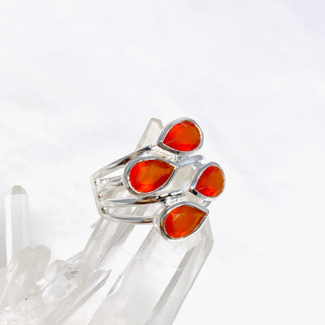 Carnelian Multi-stone Faceted Teardrop Ring R3815 - Nature's Magick