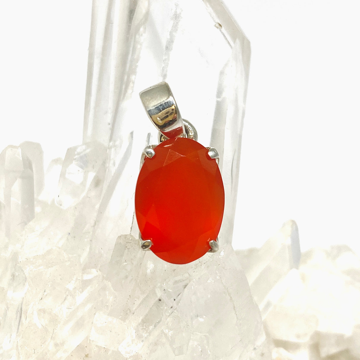 Carnelian Oval Faceted Pendant PPGJ1301