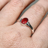 Carnelian Oval Faceted Stone in a Decorative Setting R4831