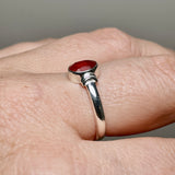 Carnelian Oval Faceted Stone in a Decorative Setting R4831