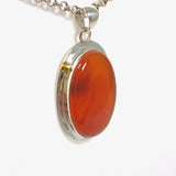 Carnelian oval pendant with gold detailing KPGJ3678 - Nature's Magick