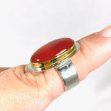 Carnelian oval ring with gold detailing s.7 KRGJ2864 - Nature's Magick