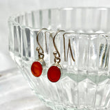 Carnelian petite oval faceted earrings R2363-CRO - Nature's Magick