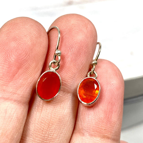 Carnelian petite oval faceted earrings R2363-CRO - Nature's Magick