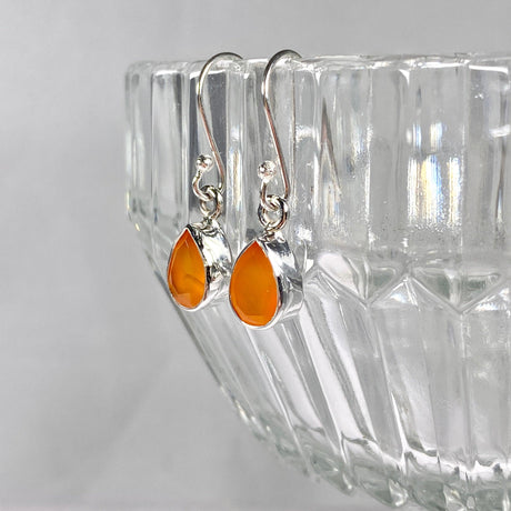 Carnelian petite teardrop faceted earrings R2363-CRD - Nature's Magick