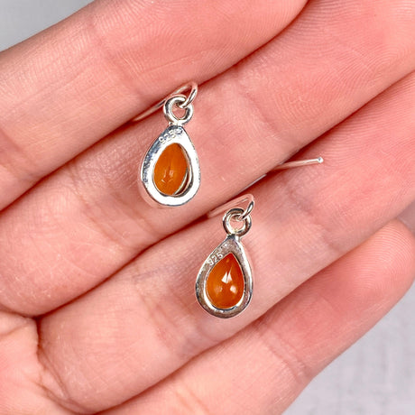 Carnelian petite teardrop faceted earrings R2363-CRD - Nature's Magick