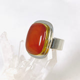 Carnelian rectangular ring with gold detailing s.9 KRGJ2866 - Nature's Magick