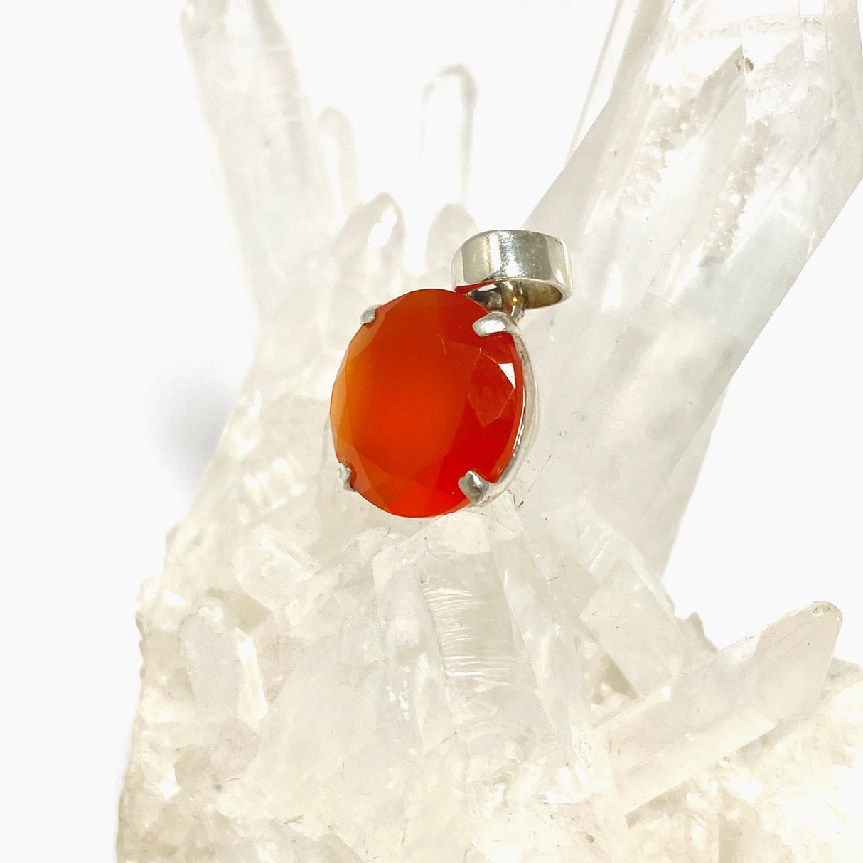 Carnelian Round Faceted Pendant PPGJ1302