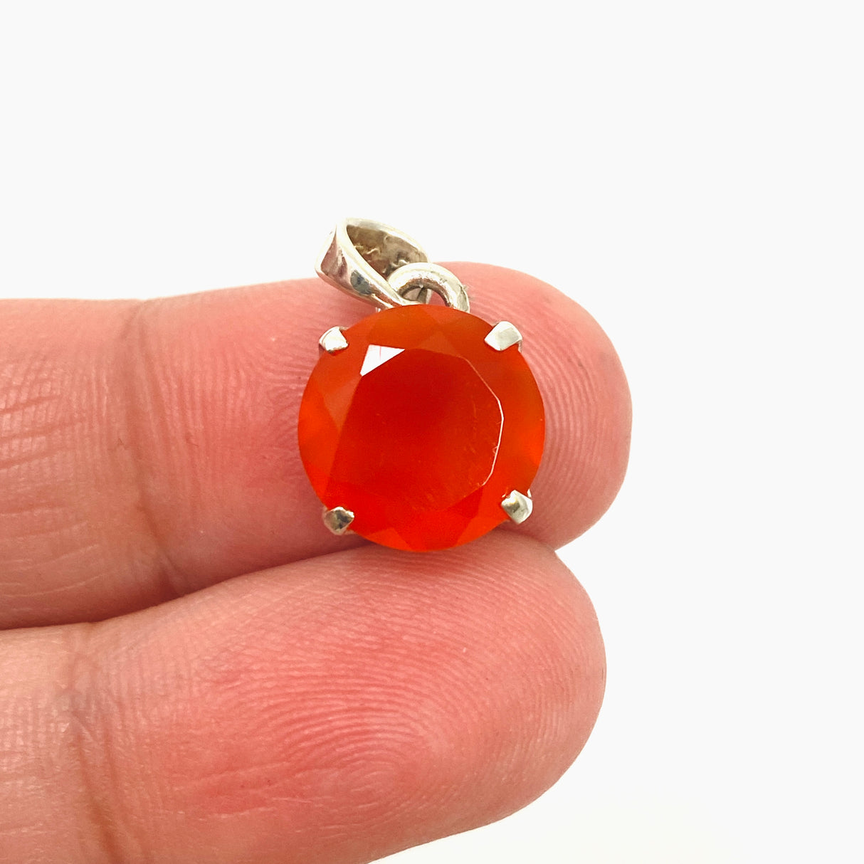Carnelian Round Faceted Pendant PPGJ1302
