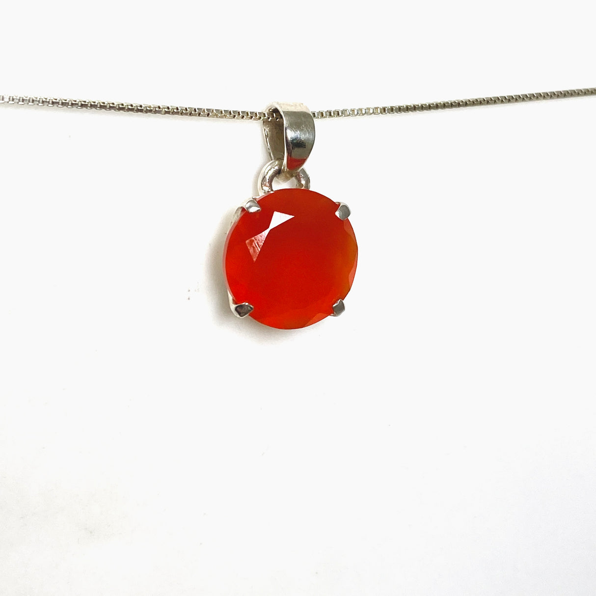 Carnelian Round Faceted Pendant PPGJ1302