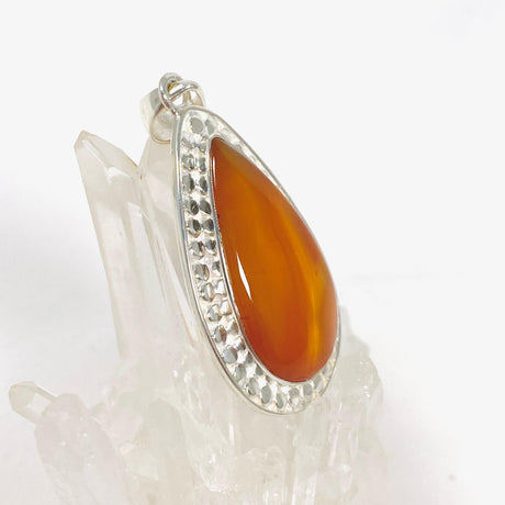 Carnelian silver detailed teardrop pendant KPGJ3674 - Nature's Magick