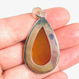 Carnelian silver detailed teardrop pendant KPGJ3674 - Nature's Magick