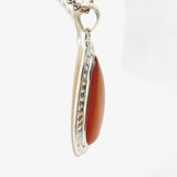 Carnelian silver detailed teardrop pendant KPGJ3674 - Nature's Magick