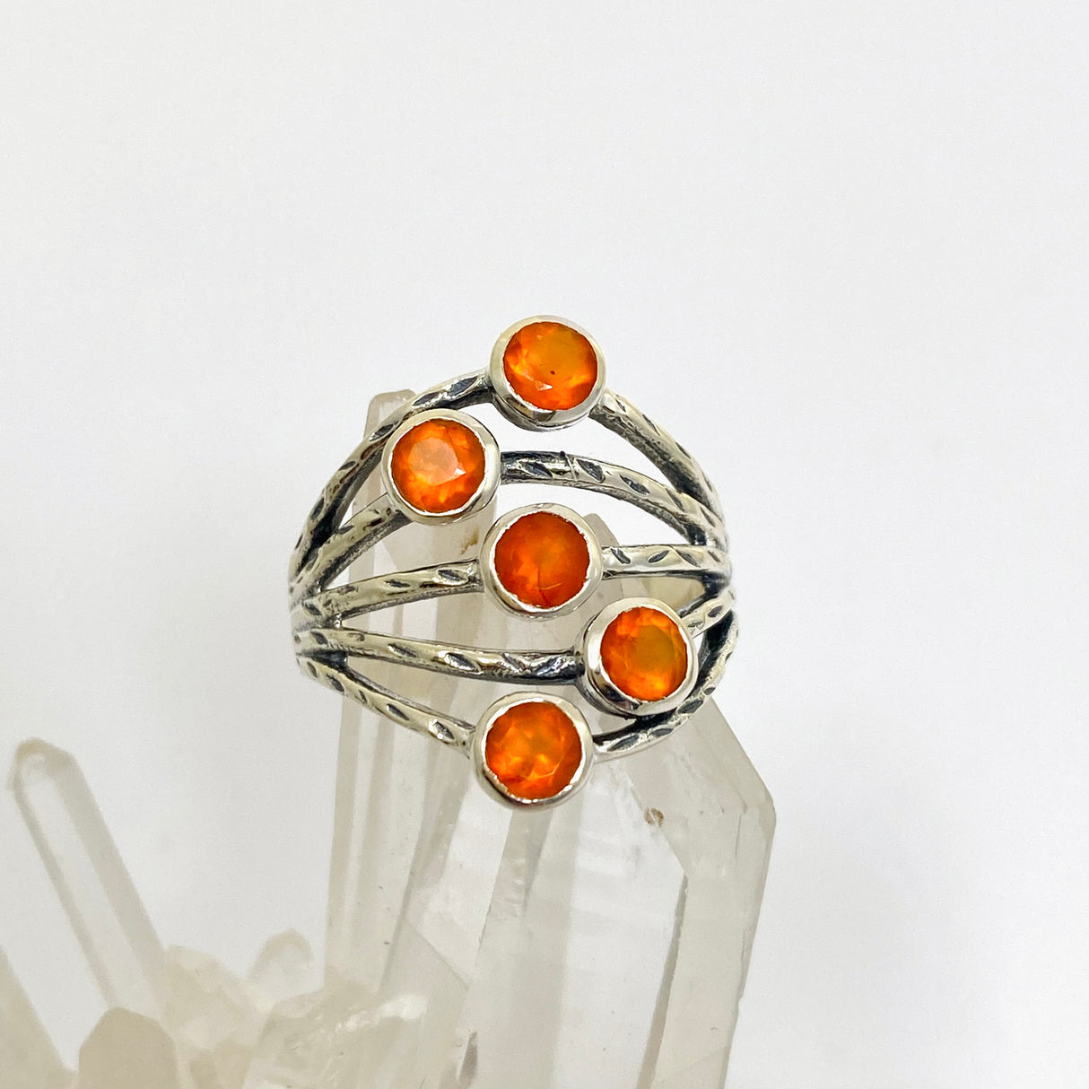 Carnelian Multi-stone Faceted Gemstone Ring R3875