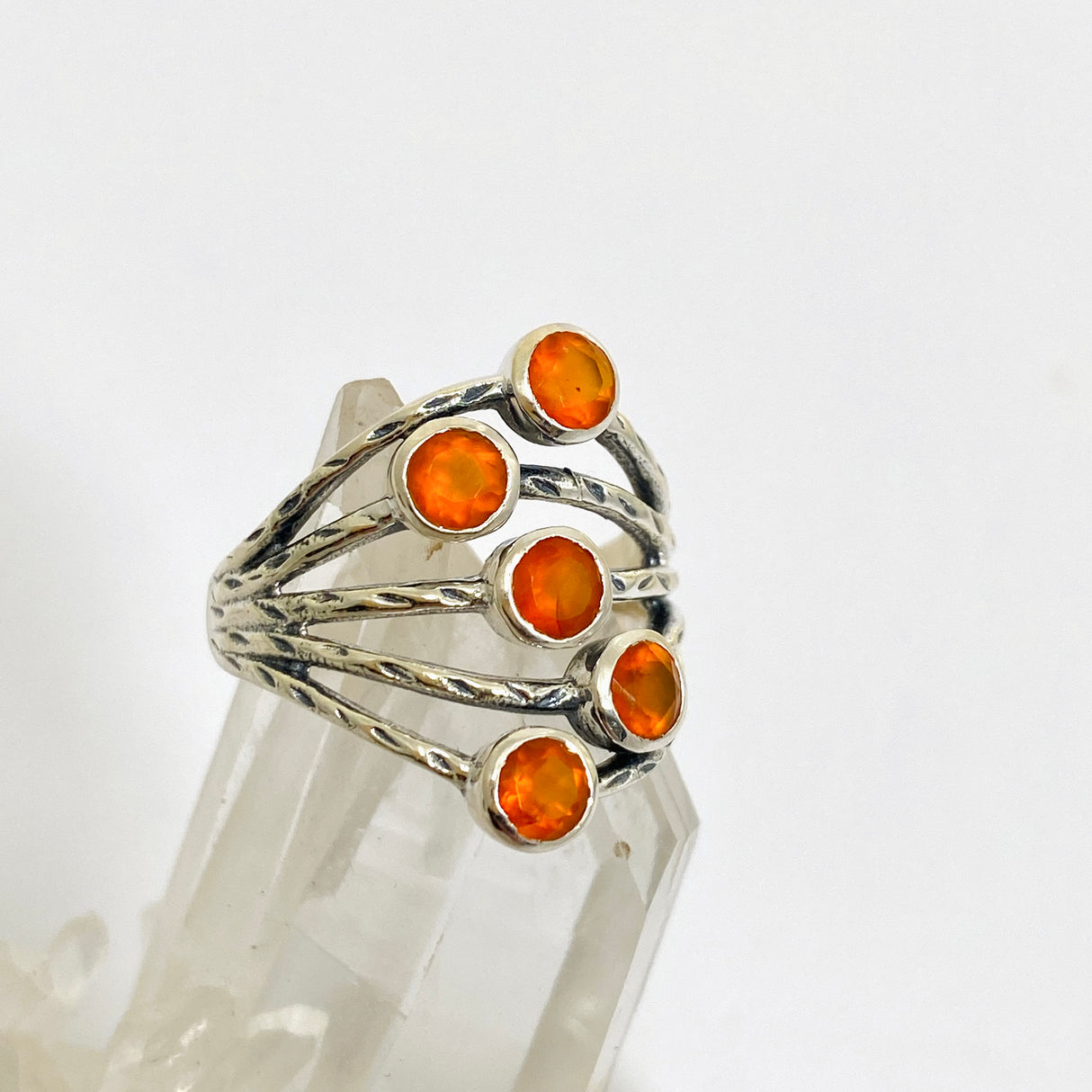 Carnelian Multi-stone Faceted Gemstone Ring R3875