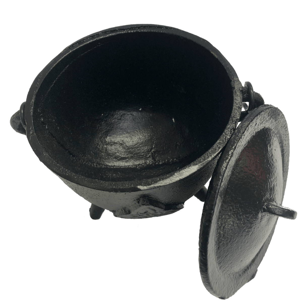 Cast Iron Cauldron with lid - large 11cm Triquetra design - Nature's Magick
