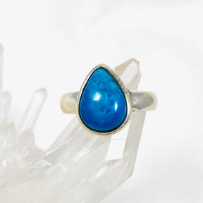 Cavansite Teardrop Ring Size 8.5 PRGJ390 - Nature's Magick
