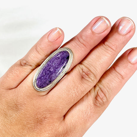 Charoite Oval Ring s.10 KRGJ3049 - Nature's Magick