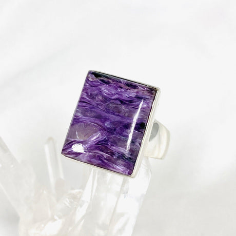 Charoite Rectangular Ring s.11 KRGJ3046 - Nature's Magick