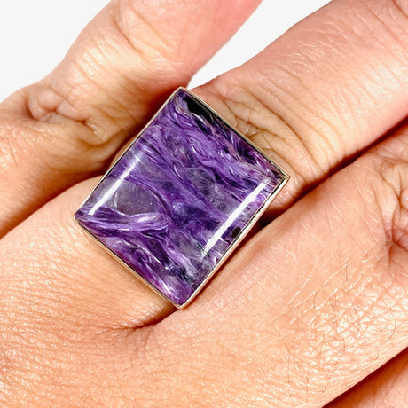 Charoite Rectangular Ring s.11 KRGJ3046 - Nature's Magick