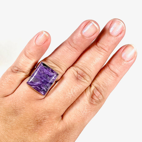 Charoite Rectangular Ring s.11 KRGJ3046 - Nature's Magick