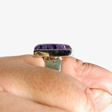 Charoite Rectangular Ring s.11 KRGJ3046 - Nature's Magick