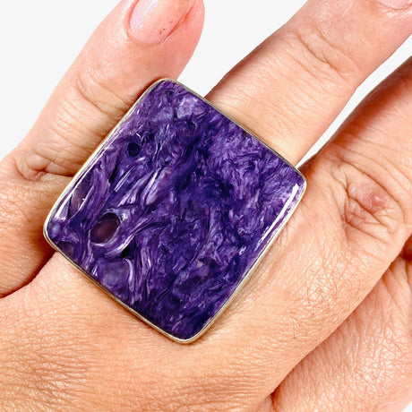 Charoite Square Ring s.10 KRGJ3055 - Nature's Magick