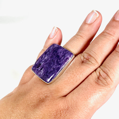 Charoite Square Ring s.10 KRGJ3055 - Nature's Magick