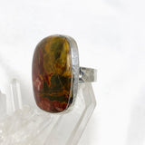 Cherry Creek Jasper Hammered band square ring s.8 KRGJ1607 - Nature's Magick