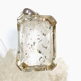 Chlorite Inclusion Quartz Rectangular Checkerboard Faceted Pendant PPGJ898