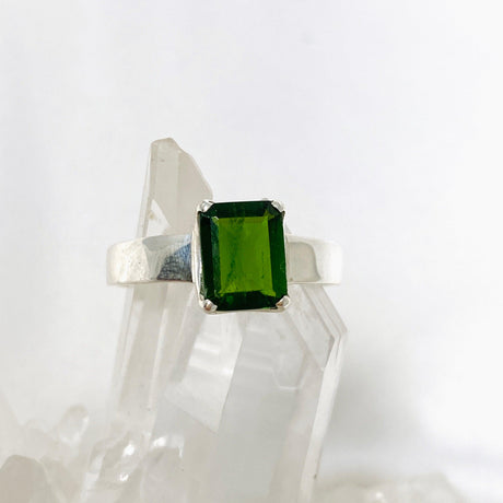 Chrome Diopside Faceted Rectangle Ring Size 10 PRGJ475 - Nature's Magick