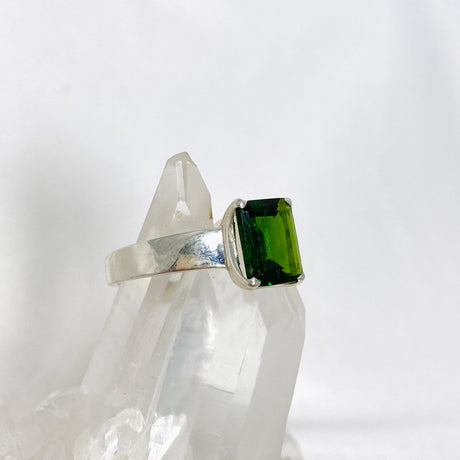 Chrome Diopside Faceted Rectangle Ring Size 10 PRGJ475 - Nature's Magick