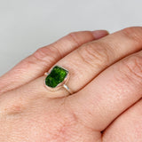 Chrome Diopside Raw Crystal Fine Band Ring R3701-CD - Nature's Magick