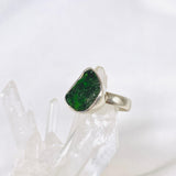 Chrome Diopside raw ring s.6 PRGJ129 - Nature's Magick