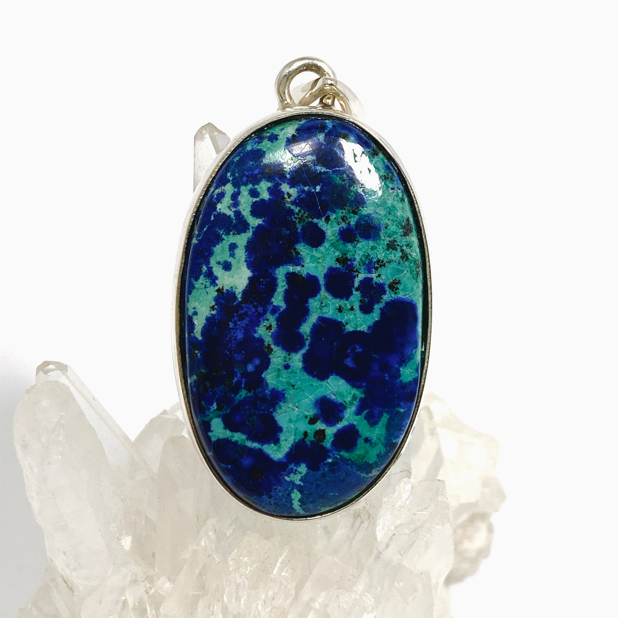 Chrysocolla and Azurite Oval Cabochon Pendant PPGJ1187